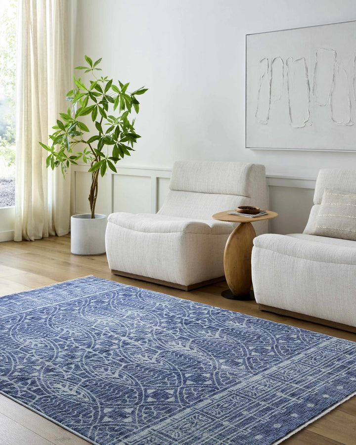 Netro Contemporary Style Blue And White Area Rug - The Rug Decor