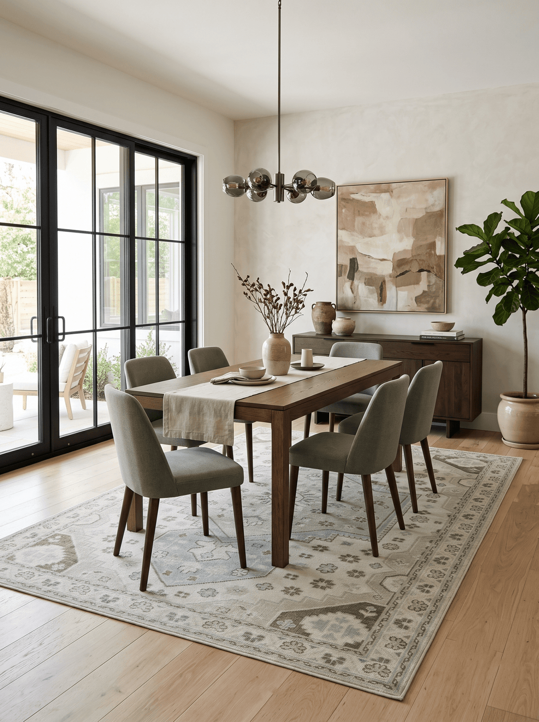 Neutral Ivory, Brown and Gray Hand knotted Traditional Multi Size wool Area Rug - The Rug Decor