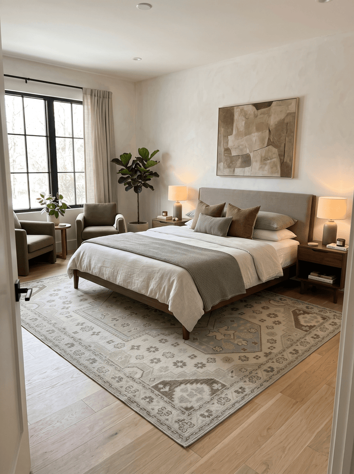 Neutral Ivory, Brown and Gray Hand knotted Traditional Multi Size wool Area Rug - The Rug Decor