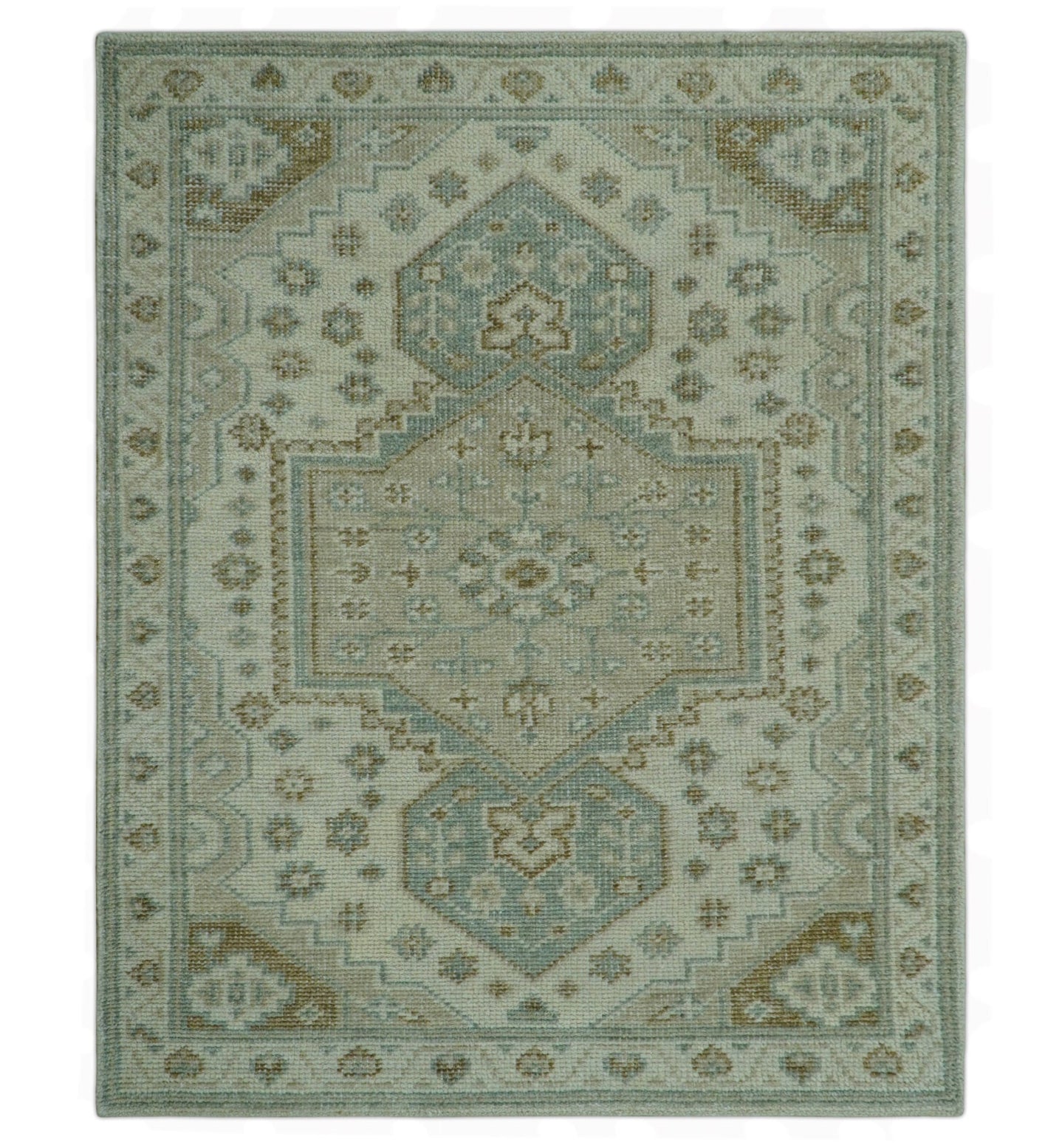 Neutral Ivory, Brown and Gray Hand knotted Traditional Multi Size wool Area Rug - The Rug Decor