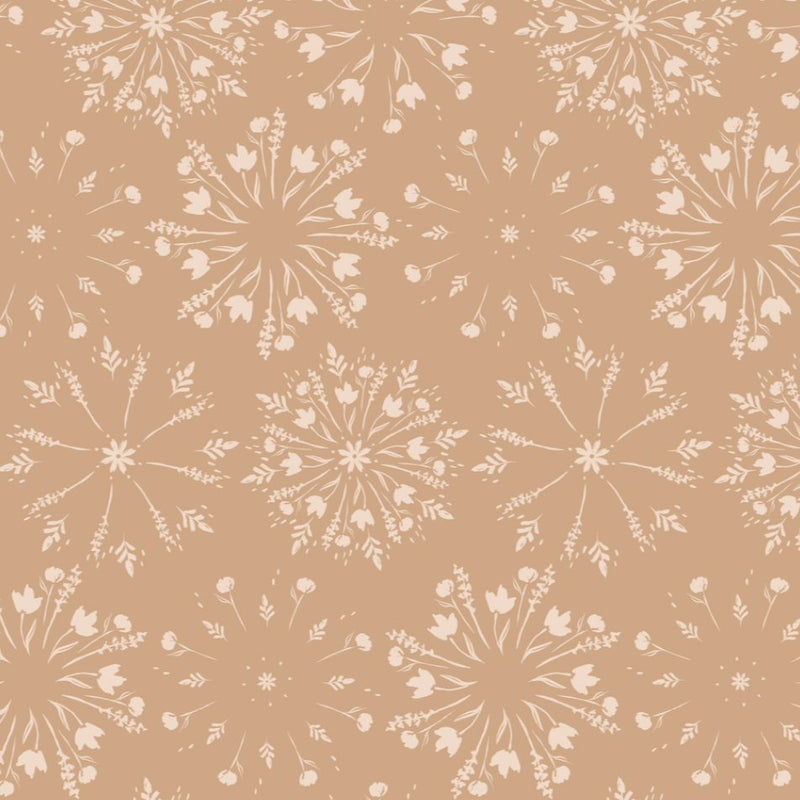 Neutral Peach, Ivory and Beige Floral Burst Design self - adhesive Wallpaper - The Rug Decor