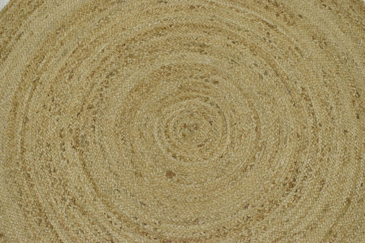 Ready to Ship 3x3 Round Solid Natural Brown Hand Braided Jute Rug