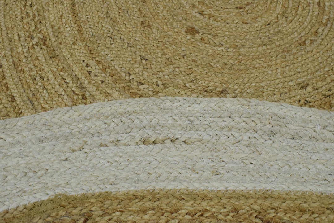 Ready to Ship 3x3 Round Solid Natural Brown Hand Braided Jute Rug