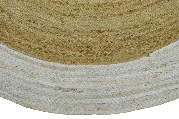 Ready to Ship 3x3 Round Solid Natural Brown Hand Braided Jute Rug