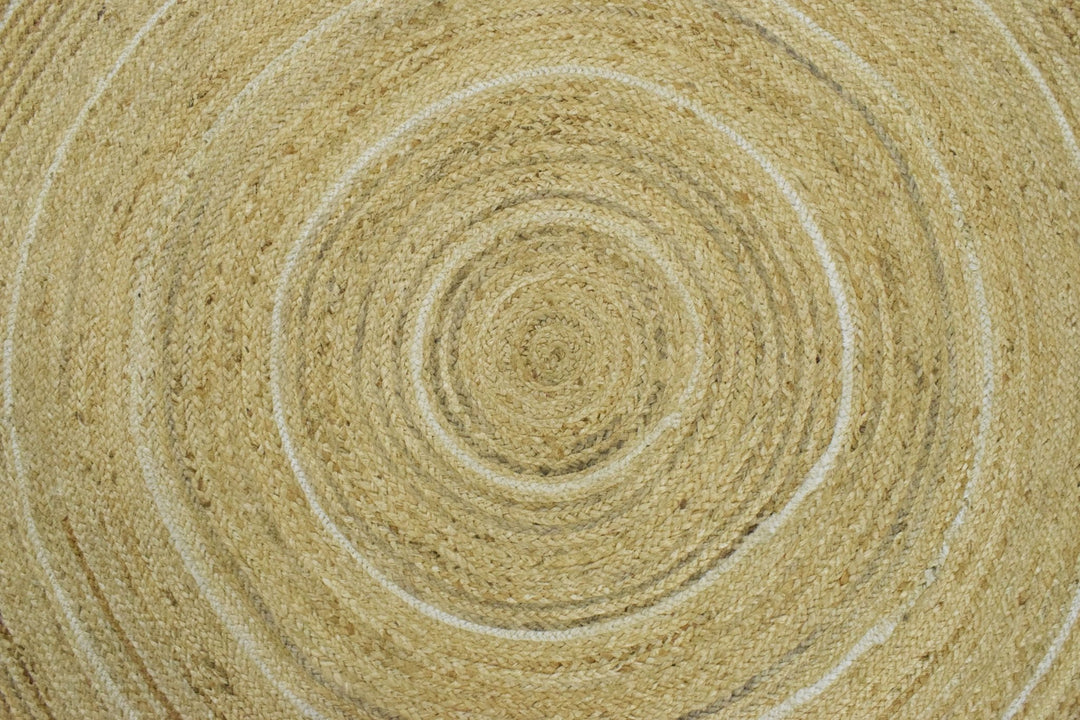 Quick Ship Boho Natural Brown Hand Braided 6x6 Round Jute Rug