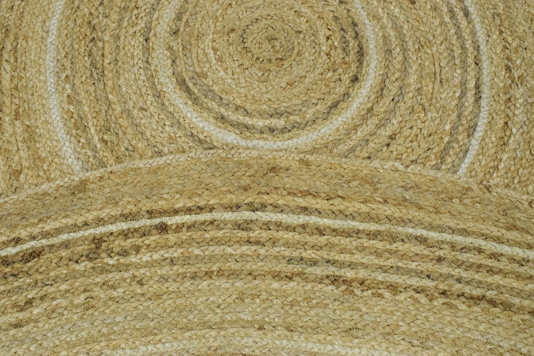 Quick Ship Boho Natural Brown Hand Braided 6x6 Round Jute Rug