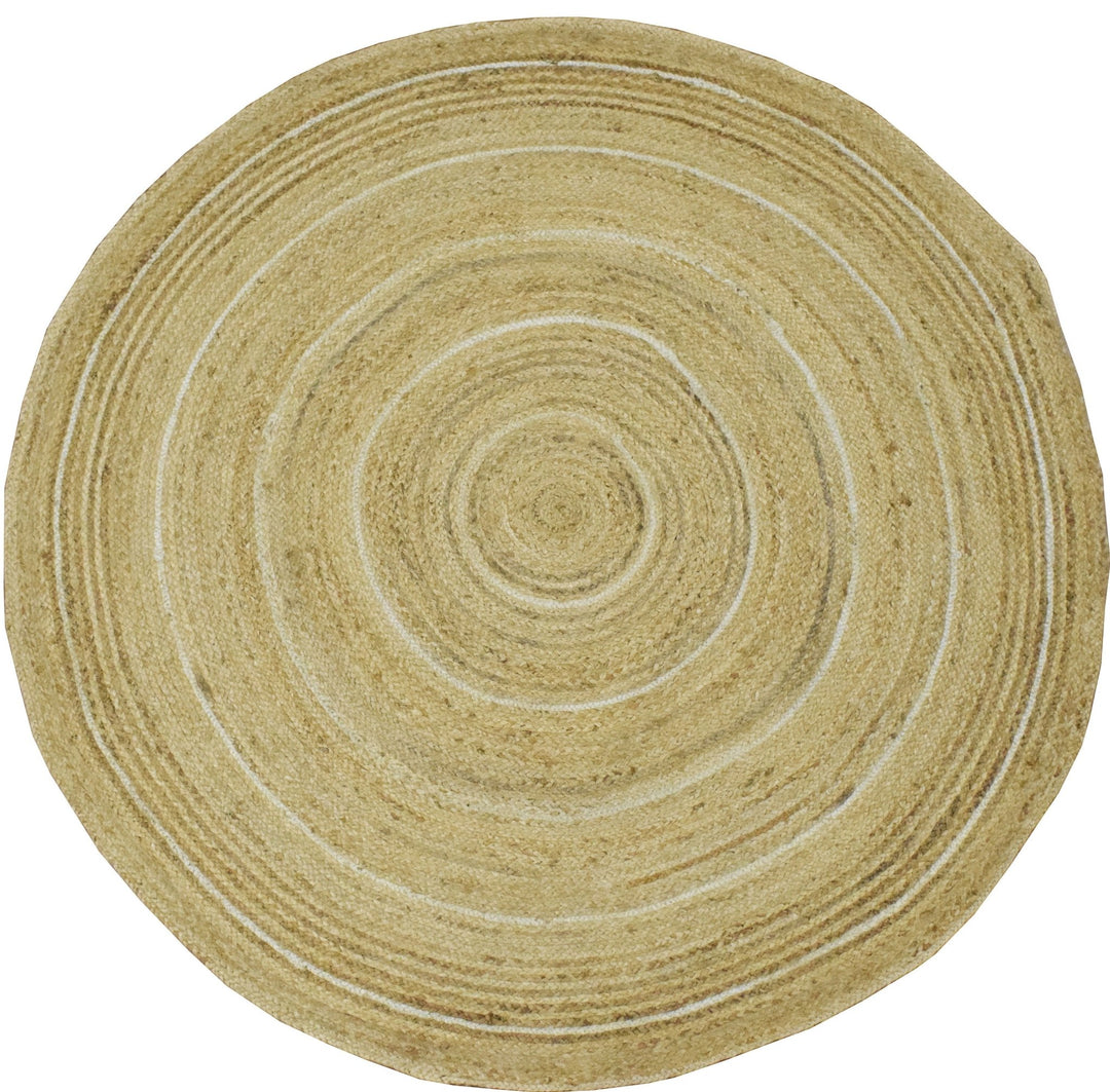 Quick Ship Boho Natural Brown Hand Braided 6x6 Round Jute Rug