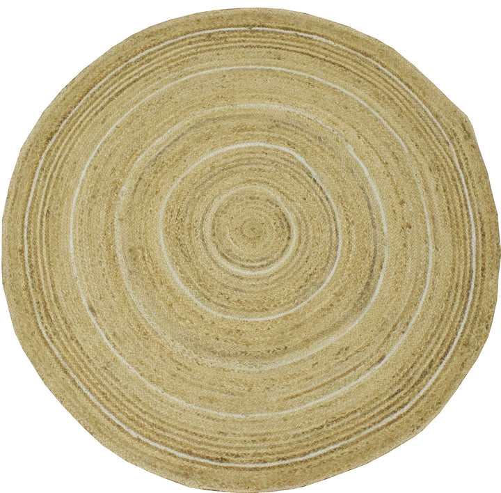 Quick Ship Boho Natural Brown Hand Braided 6x6 Round Jute Rug