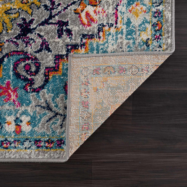 New Delanson Traditional Style Gray And Blue Area Rug - The Rug Decor