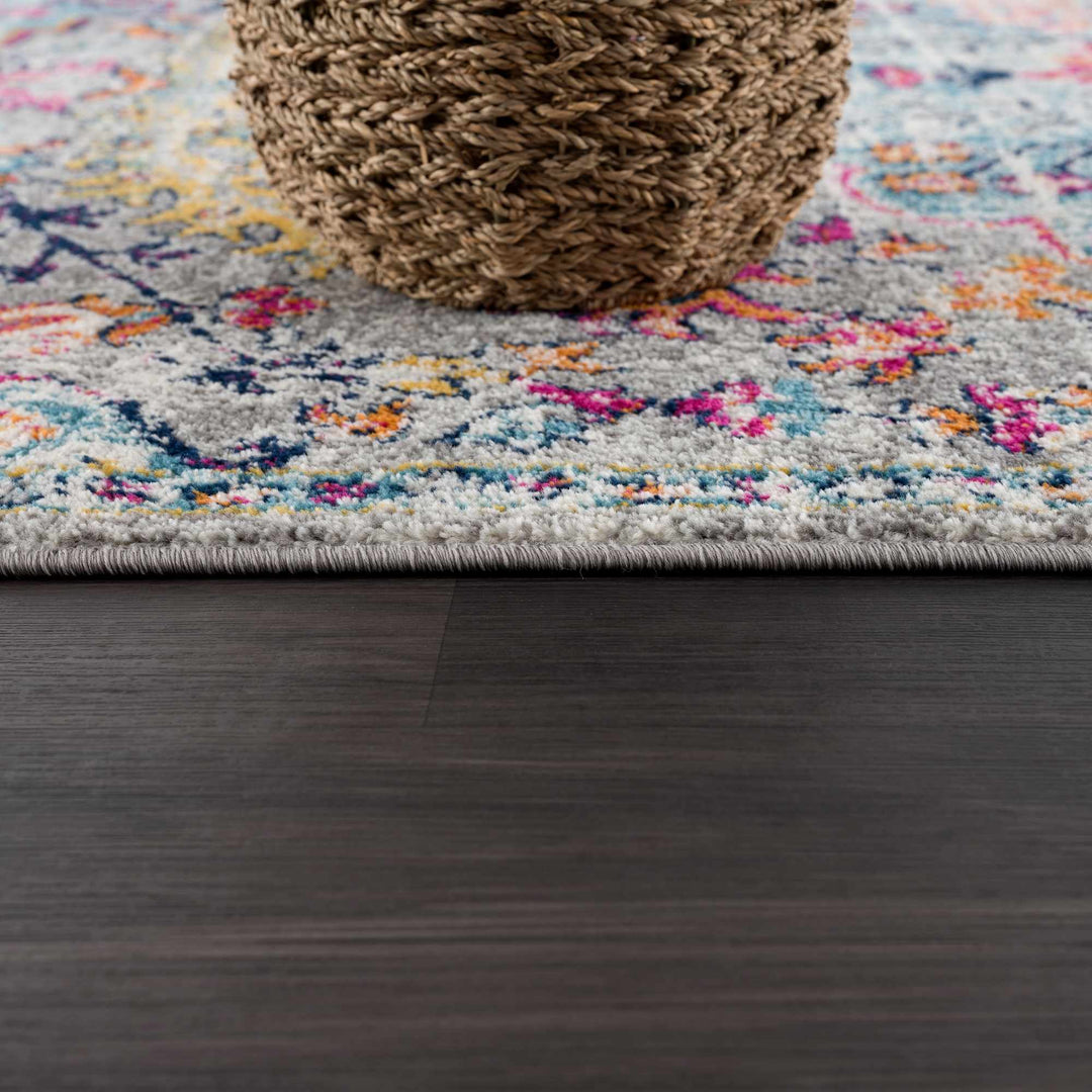 New Delanson Traditional Style Gray And Blue Area Rug - The Rug Decor