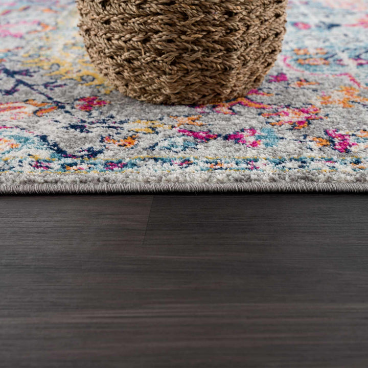 New Delanson Traditional Style Gray And Blue Area Rug - The Rug Decor