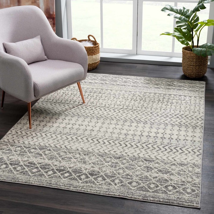 New Harput Bohemian Gray And Charcoal Area Rug - The Rug Decor