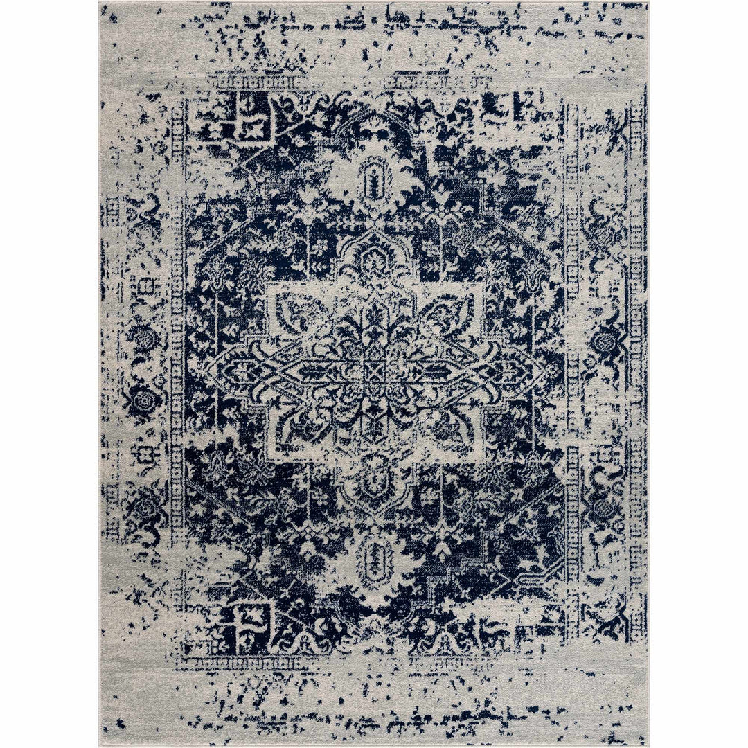 New Limestone Blue And Beige Traditional Style Area Rug - The Rug Decor