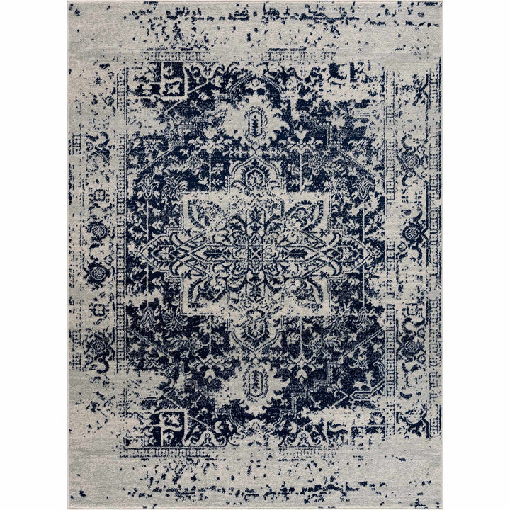 New Limestone Blue And Beige Traditional Style Area Rug - The Rug Decor