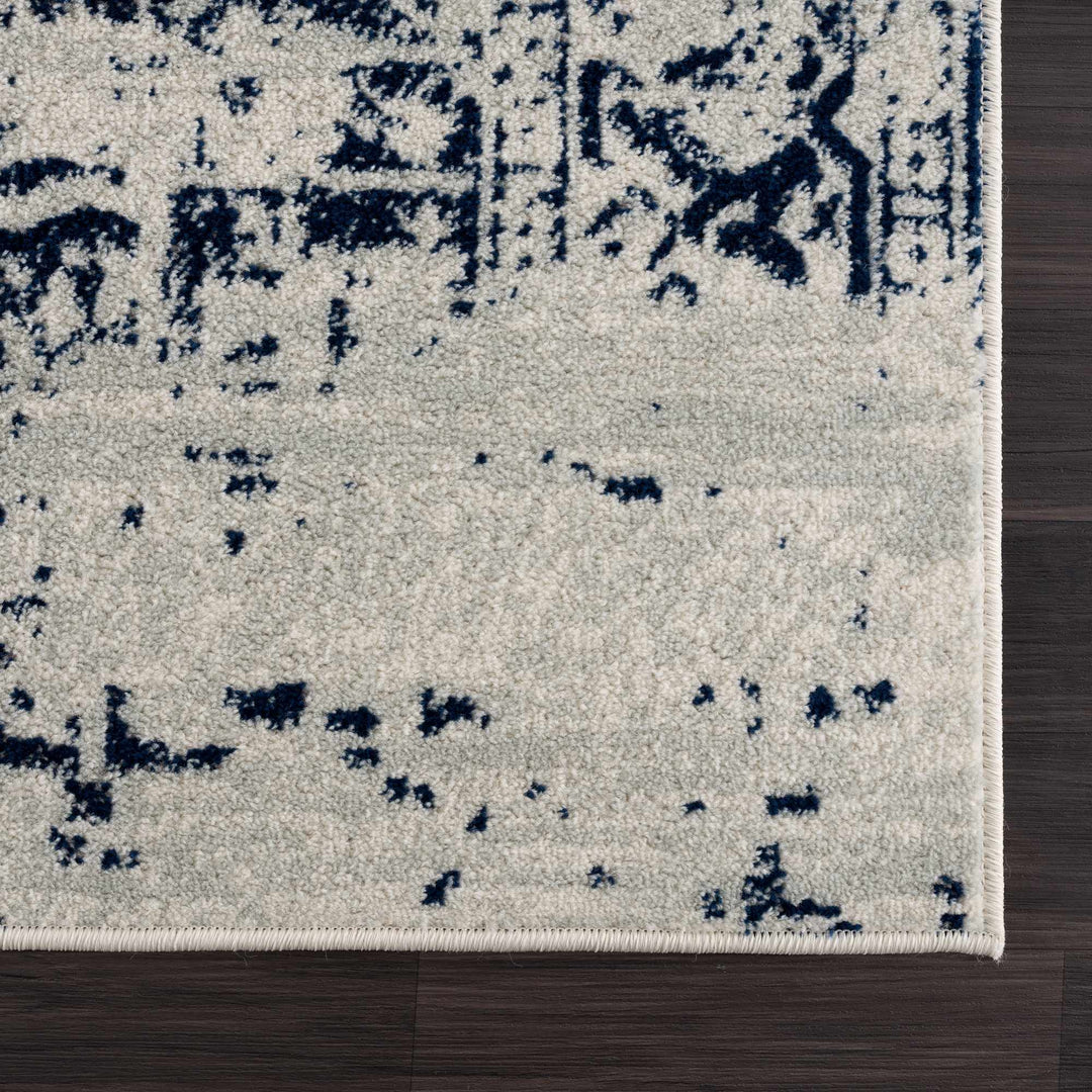 New Limestone Blue And Beige Traditional Style Area Rug - The Rug Decor