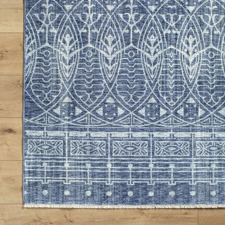 Netro Contemporary Style Blue And White Area Rug