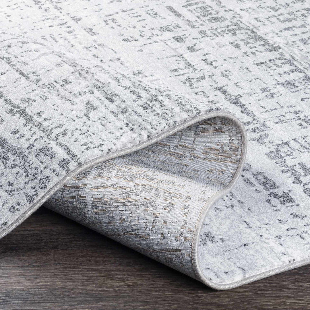 Angleton Gray And Silver Modern Abstract Design Area Rug