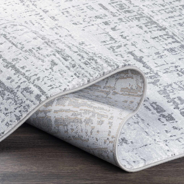 Angleton Gray And Silver Modern Abstract Design Area Rug