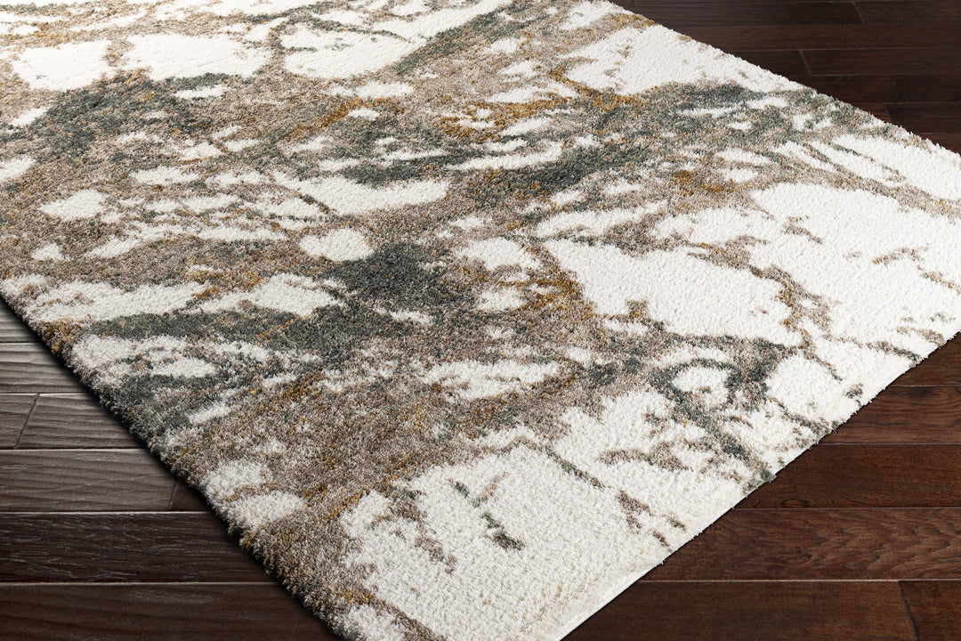Ngunnawal Modern Abstract Design Ivory And Brown Area Rug