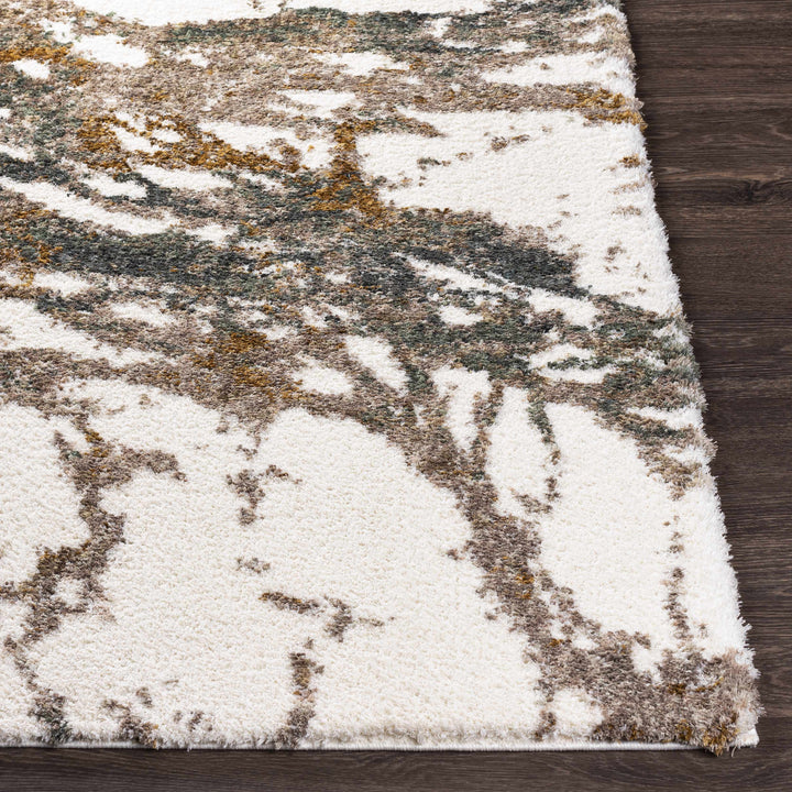 Ngunnawal Modern Abstract Design Ivory And Brown Area Rug