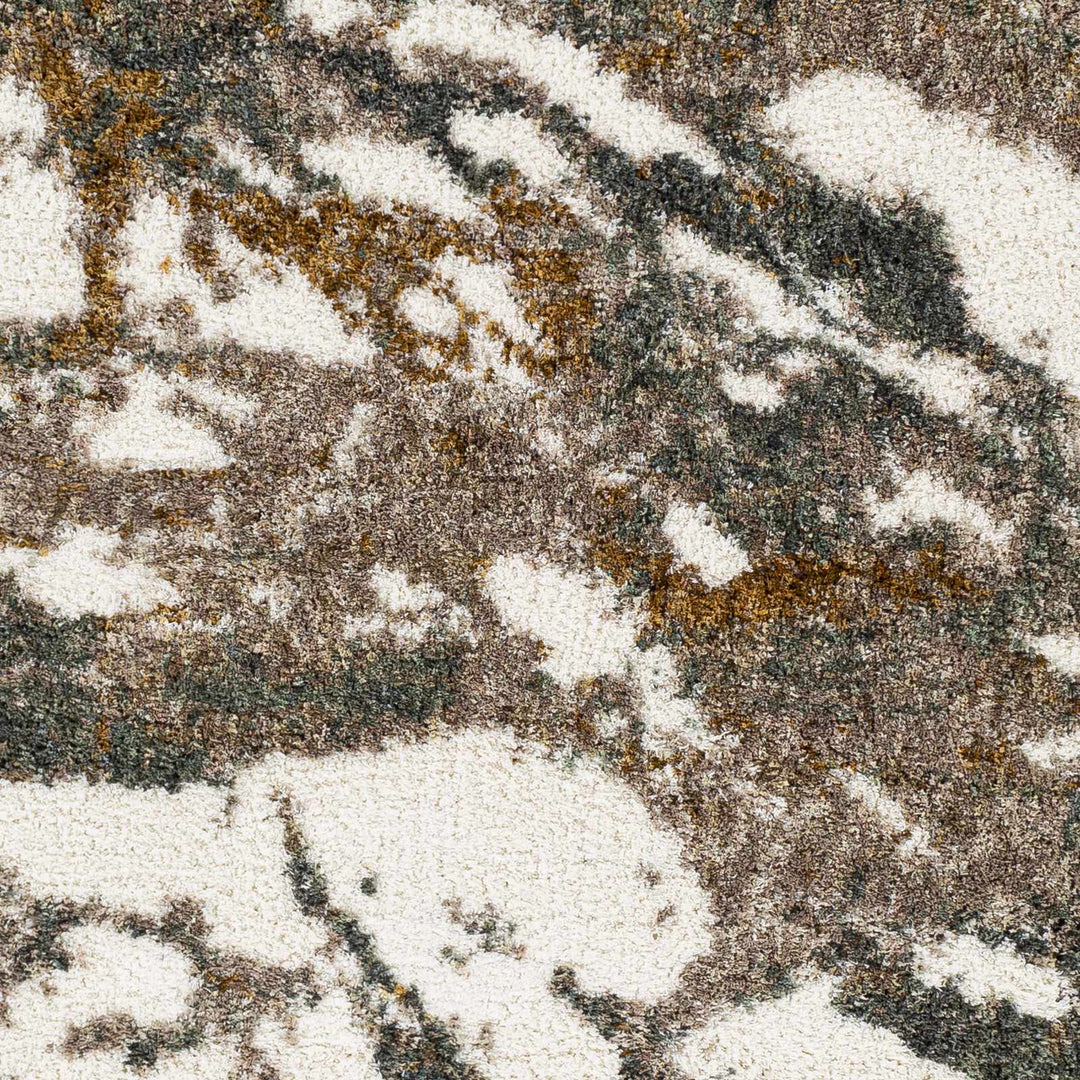 Ngunnawal Modern Abstract Design Ivory And Brown Area Rug