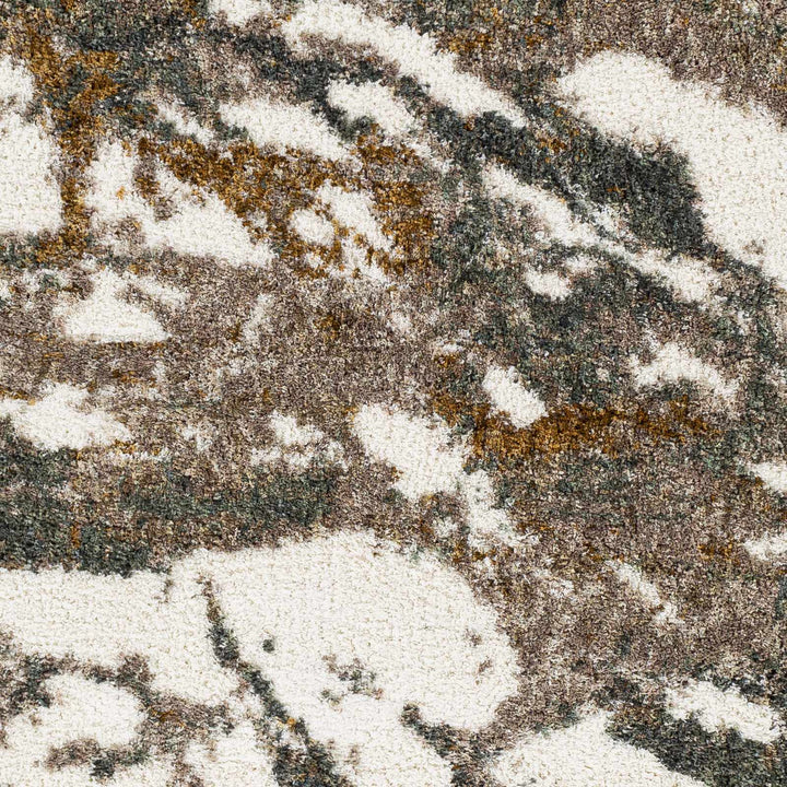 Ngunnawal Modern Abstract Design Ivory And Brown Area Rug