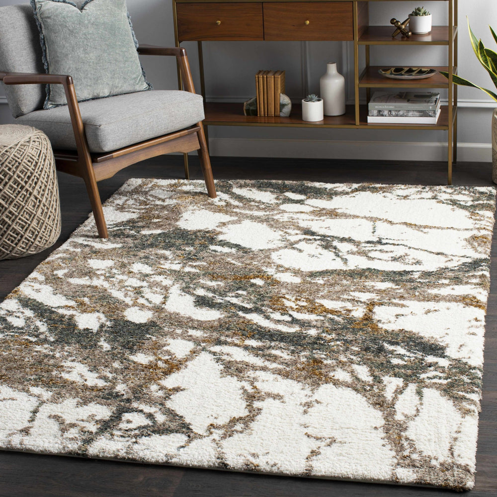 Ngunnawal Modern Abstract Design Ivory And Brown Area Rug - The Rug Decor