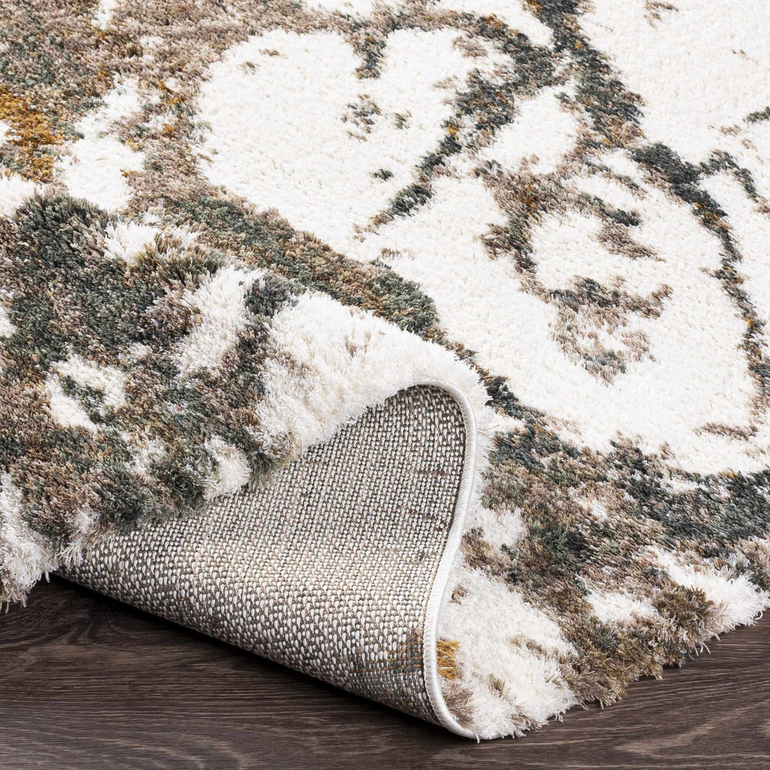 Ngunnawal Modern Abstract Design Ivory And Brown Area Rug - The Rug Decor