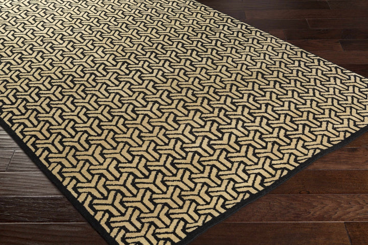 Niangua Beige And Black Modern Style Hand Knotted Area Rug - The Rug Decor