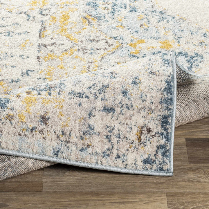 Nibley Traditional Style Ivory And Blue Area Rug - The Rug Decor