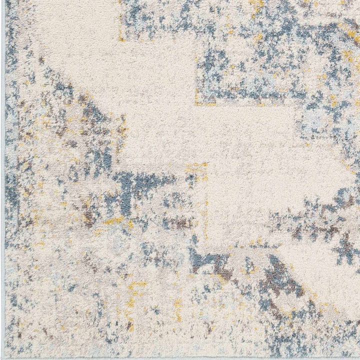 Nibley Traditional Style Ivory And Blue Area Rug - The Rug Decor
