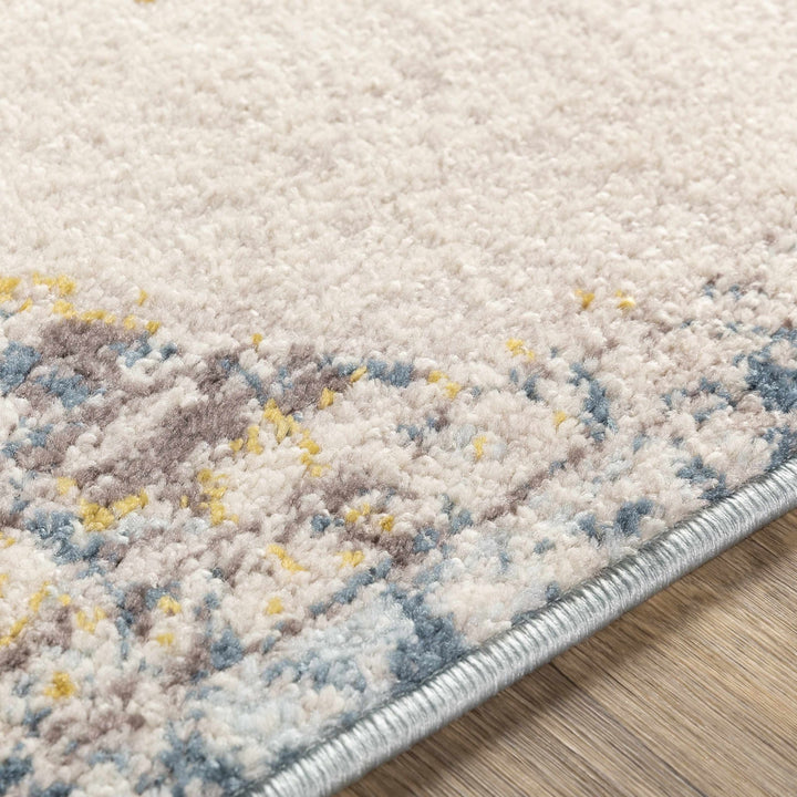 Nibley Traditional Style Ivory And Blue Area Rug - The Rug Decor