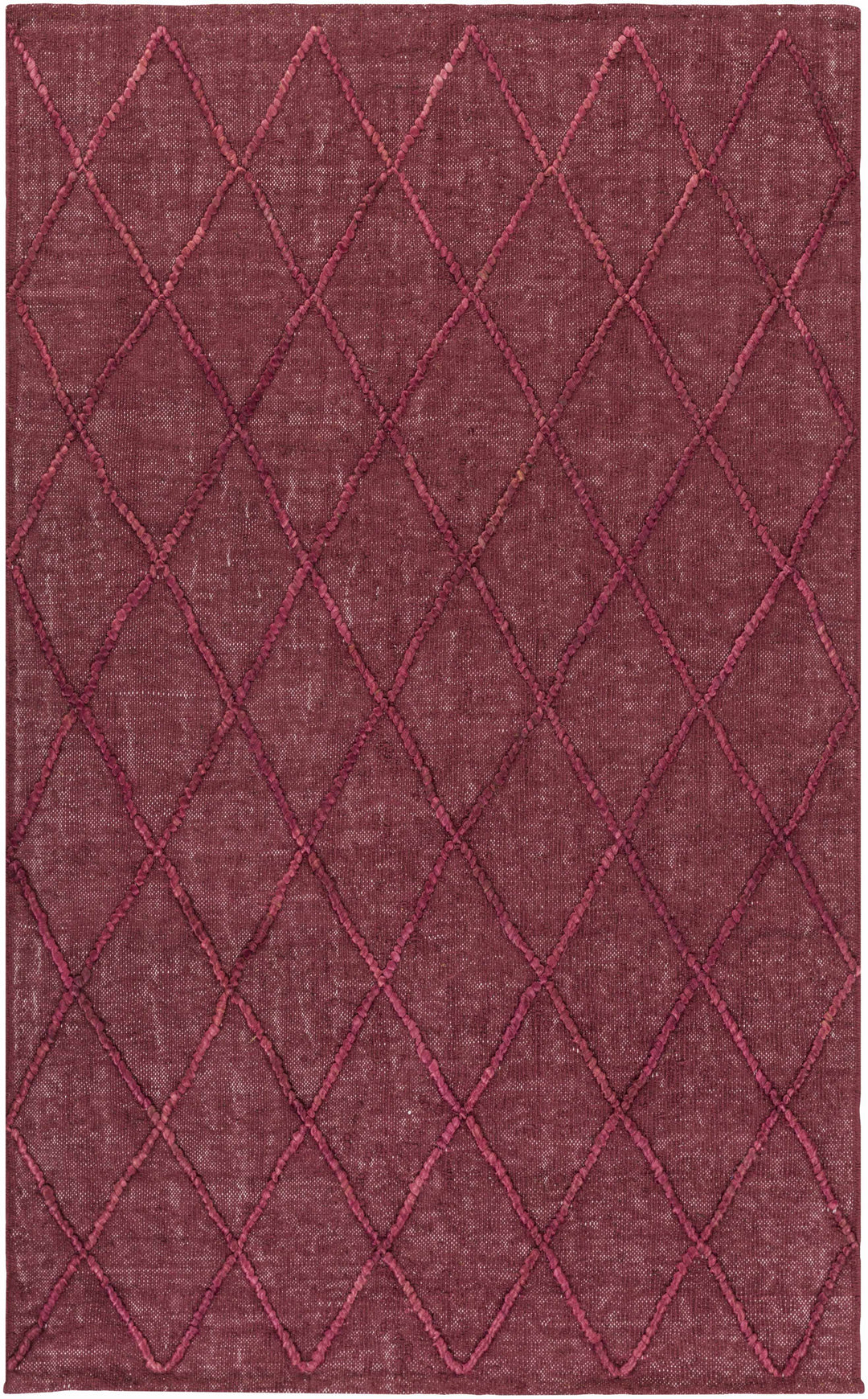 Nicolaus Modern Geometrical Design Maroon Hand Woven Area Rug