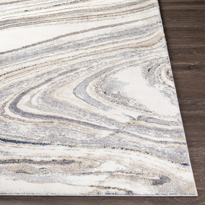 Nillumbik Gray And Ivory Modern Abstract Design Area Rug - The Rug Decor