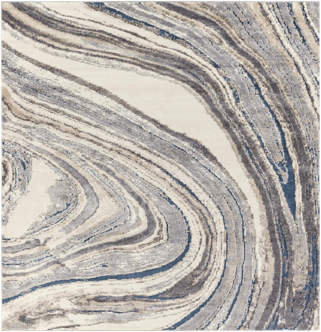 Nillumbik Gray And Ivory Modern Abstract Design Area Rug - The Rug Decor