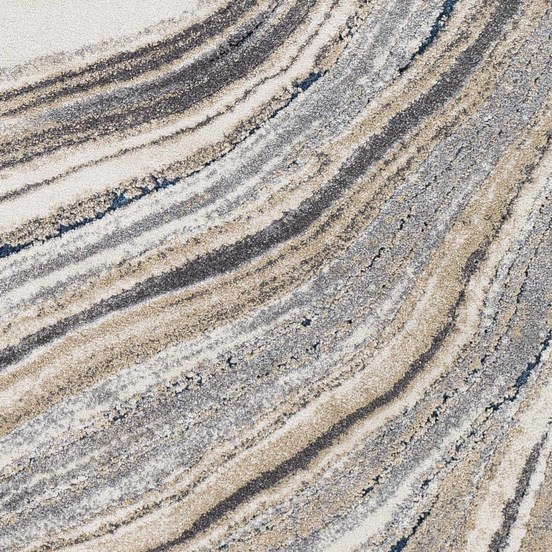 Nillumbik Gray And Ivory Modern Abstract Design Area Rug - The Rug Decor