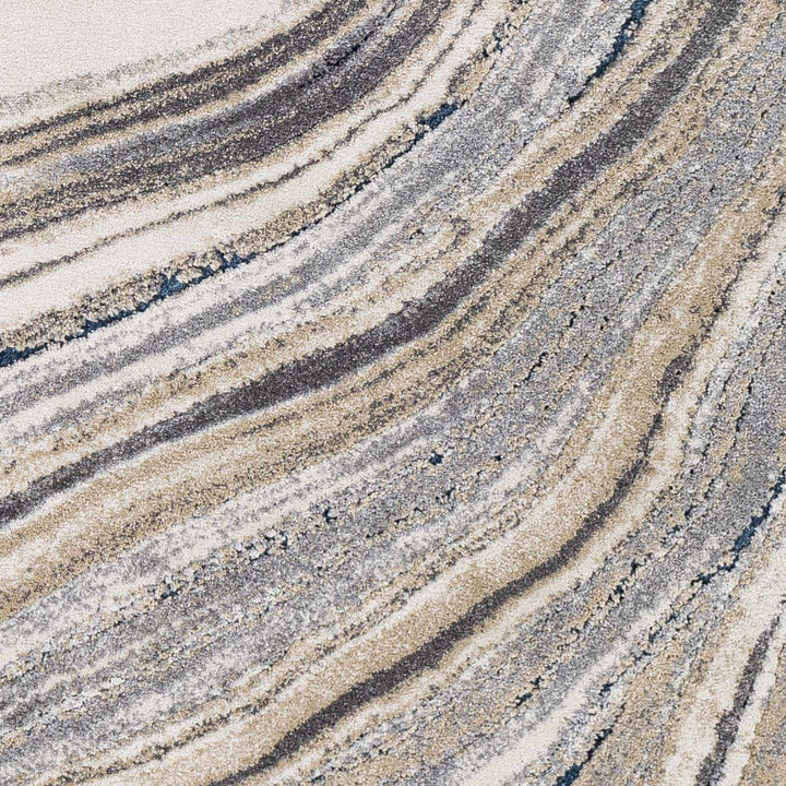 Nillumbik Gray And Ivory Modern Abstract Design Area Rug - The Rug Decor