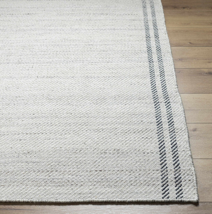 Nimue Basic Ivory And Gray Hand Woven Wool Rug - The Rug Decor