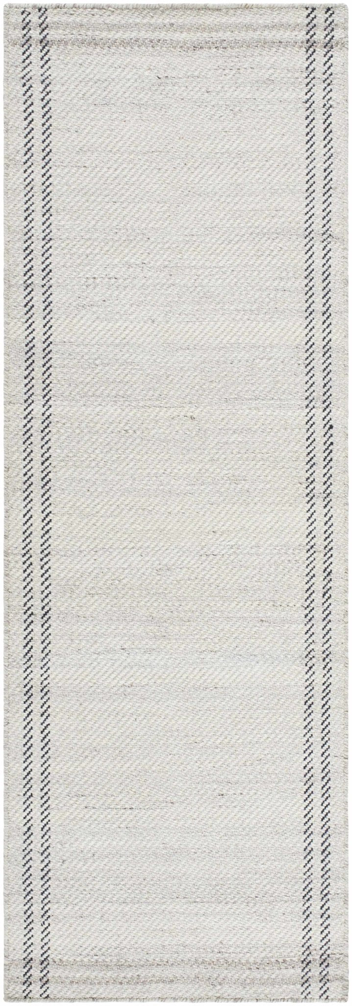 Nimue Basic Ivory And Gray Hand Woven Wool Rug - The Rug Decor