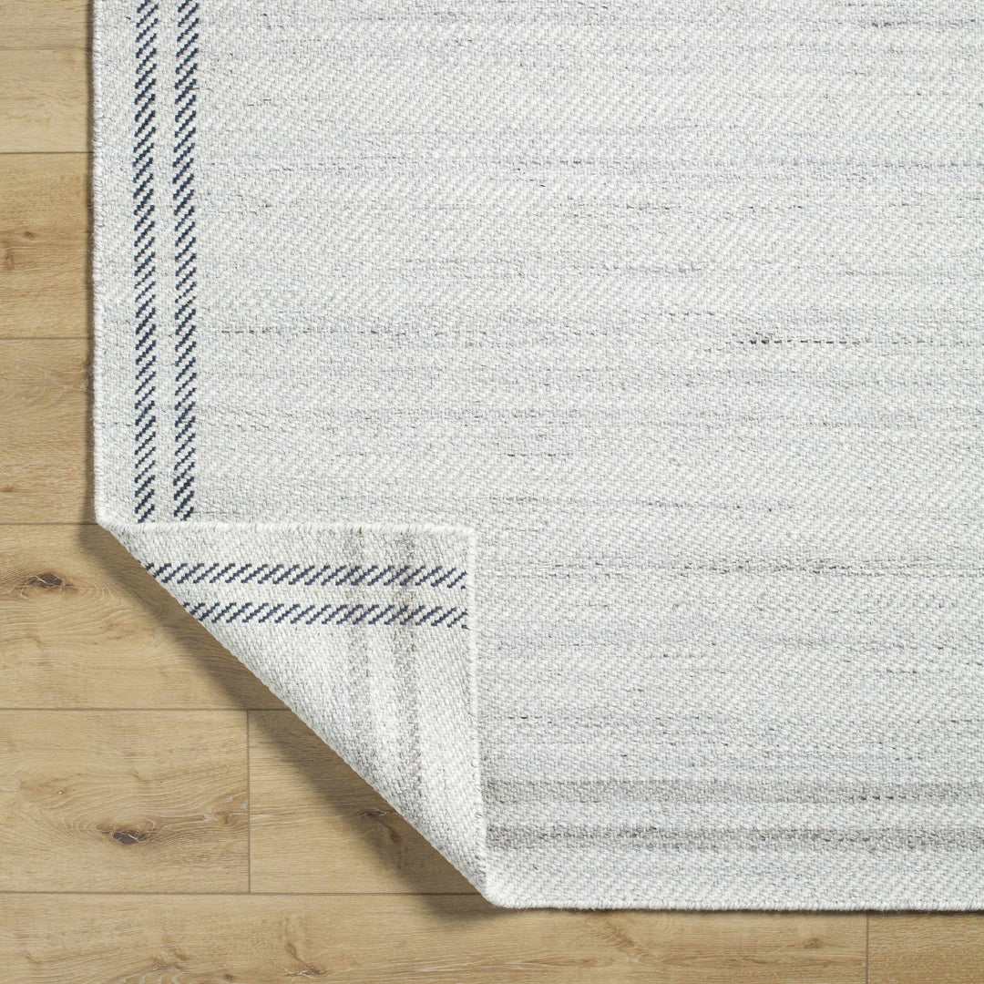 Nimue Basic Ivory And Gray Hand Woven Wool Rug - The Rug Decor