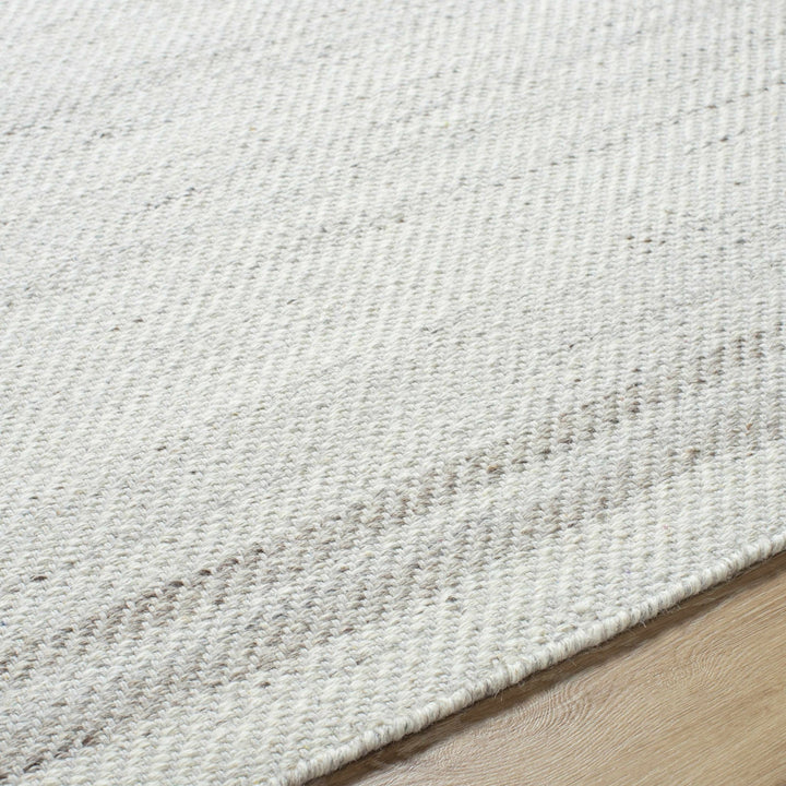 Nimue Basic Ivory And Gray Hand Woven Wool Rug - The Rug Decor