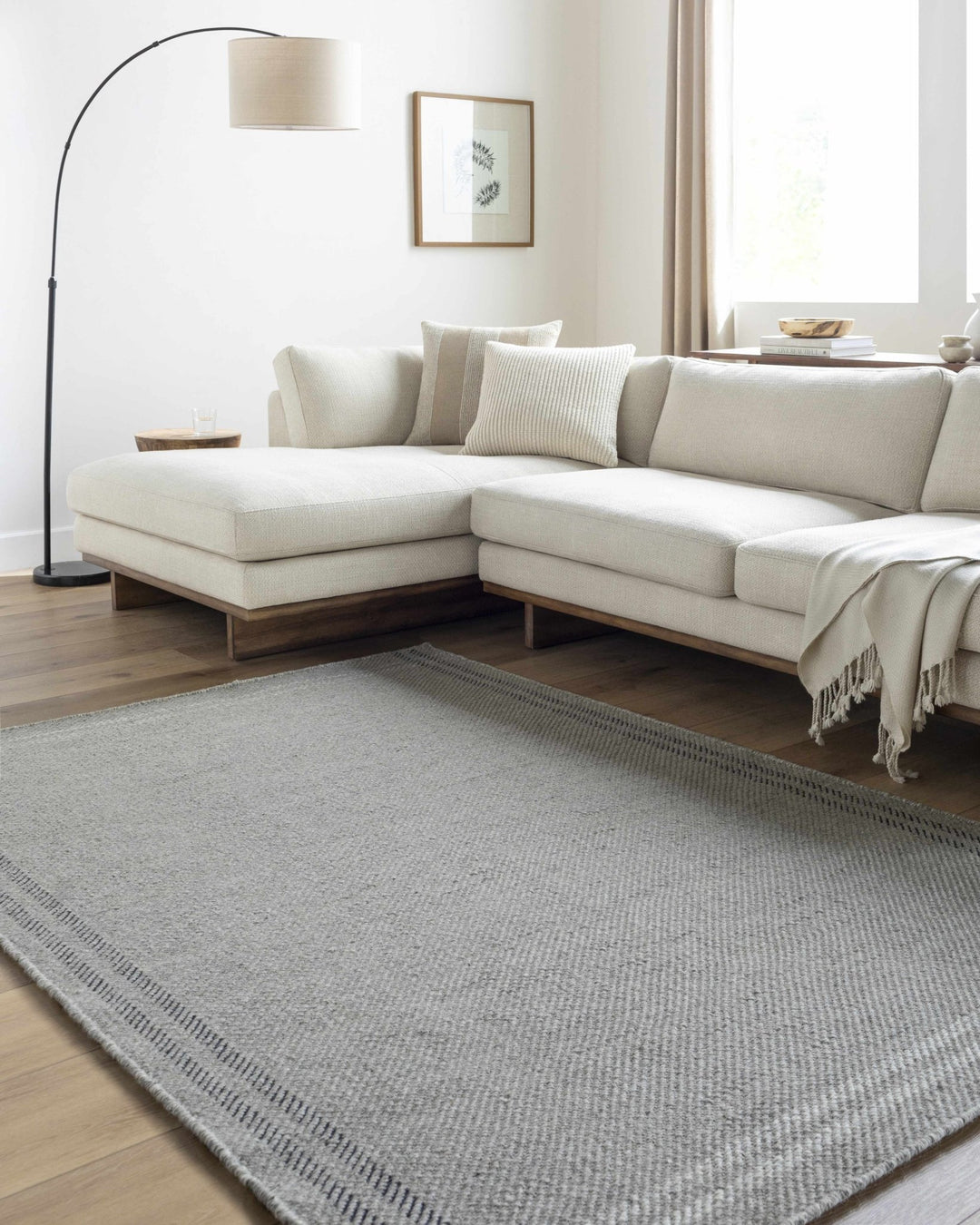 Nimue Gray Modern Style Hand Woven Wool Area Rug - The Rug Decor