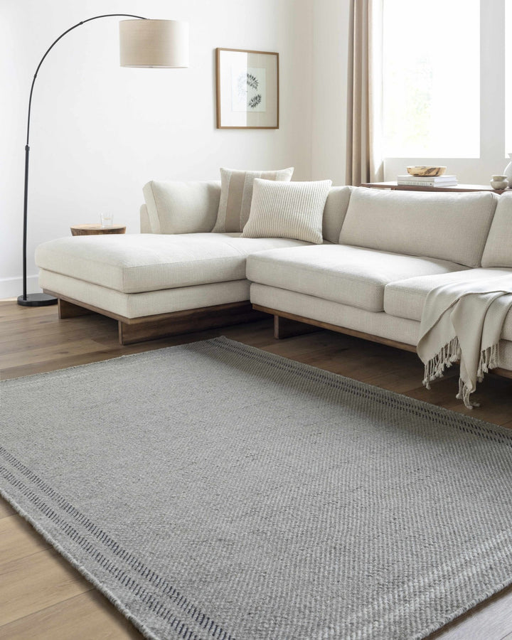 Nimue Gray Modern Style Hand Woven Wool Area Rug - The Rug Decor