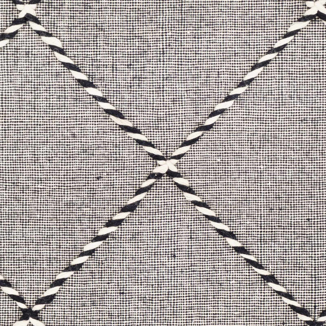 Ninderry Contemporary Design Ivory And Black Hand Woven Wool Rug - The Rug Decor