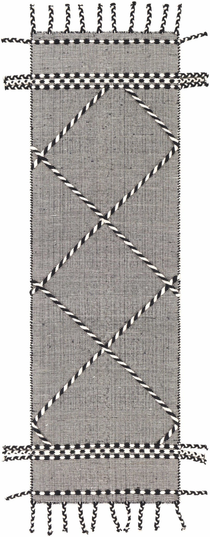 Ninderry Contemporary Design Ivory And Black Hand Woven Wool Rug - The Rug Decor