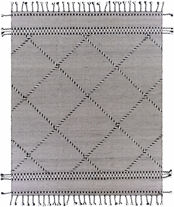 Ninderry Contemporary Design Ivory And Black Hand Woven Wool Rug - The Rug Decor