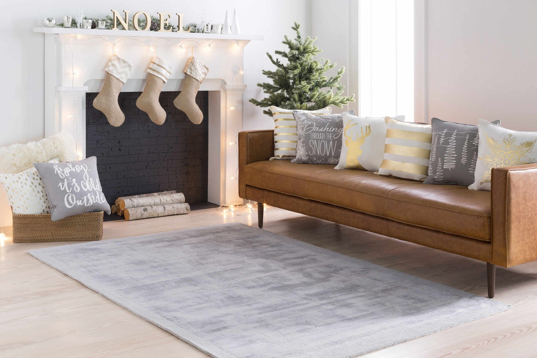 Niota Gray Modern Solid Design Hand Loomed Area Rug - The Rug Decor
