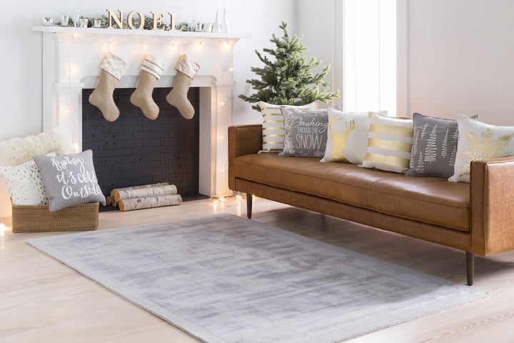 Niota Gray Modern Solid Design Hand Loomed Area Rug - The Rug Decor
