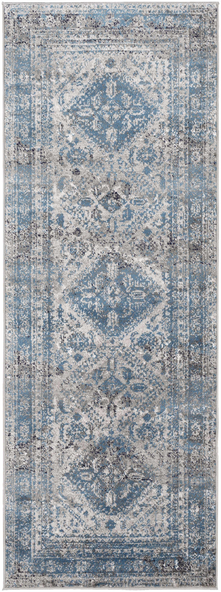 Nisula Traditional Style Blue And Gray Area Rug
