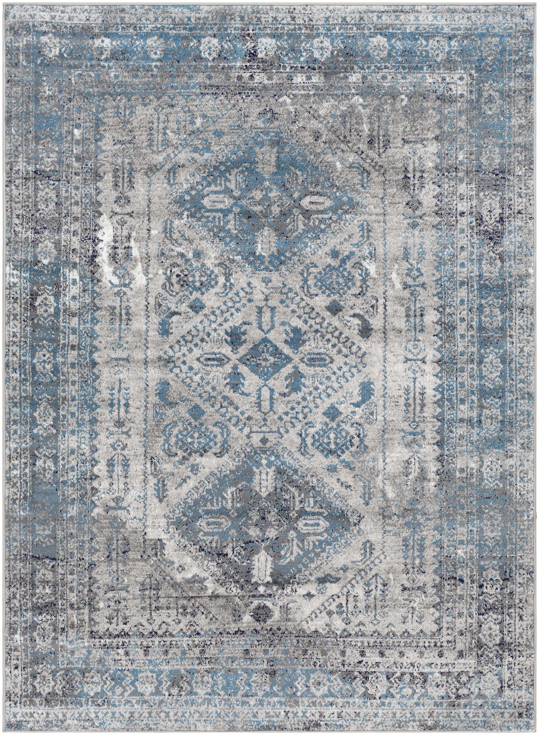 Nisula Traditional Style Blue And Gray Area Rug